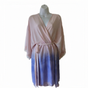 VICTORIA SECRET LIGHT PINK PURPLE KIMONO ROBE SIZE M/L